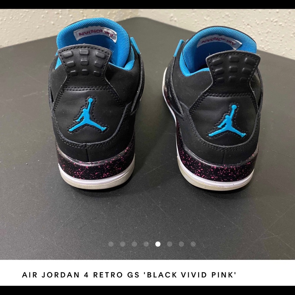 Jordan 4 Retro Black Vivid Pink Dynamic Blue (GS) - Picture 5 of 8